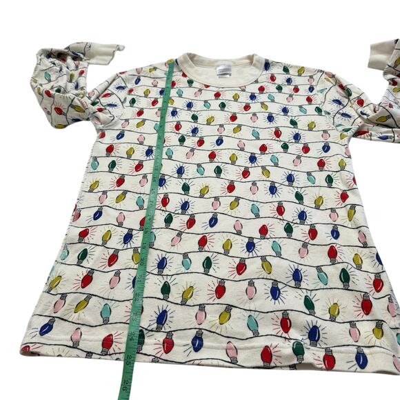 HANNA ANDERSSON Holiday Pajama Top in Bright Bulbs Sz Small Adult Lights Organic - Picture 8 of 9